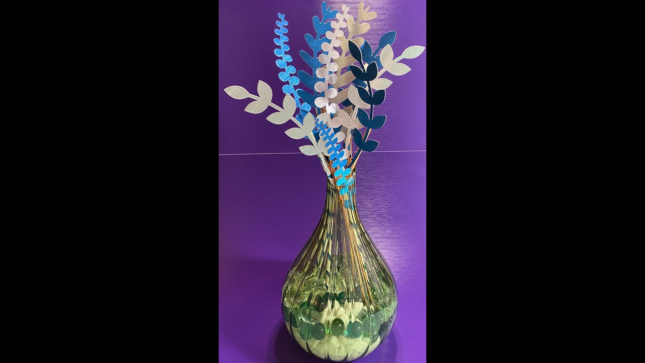 Cricut sapphire leaf garden vase