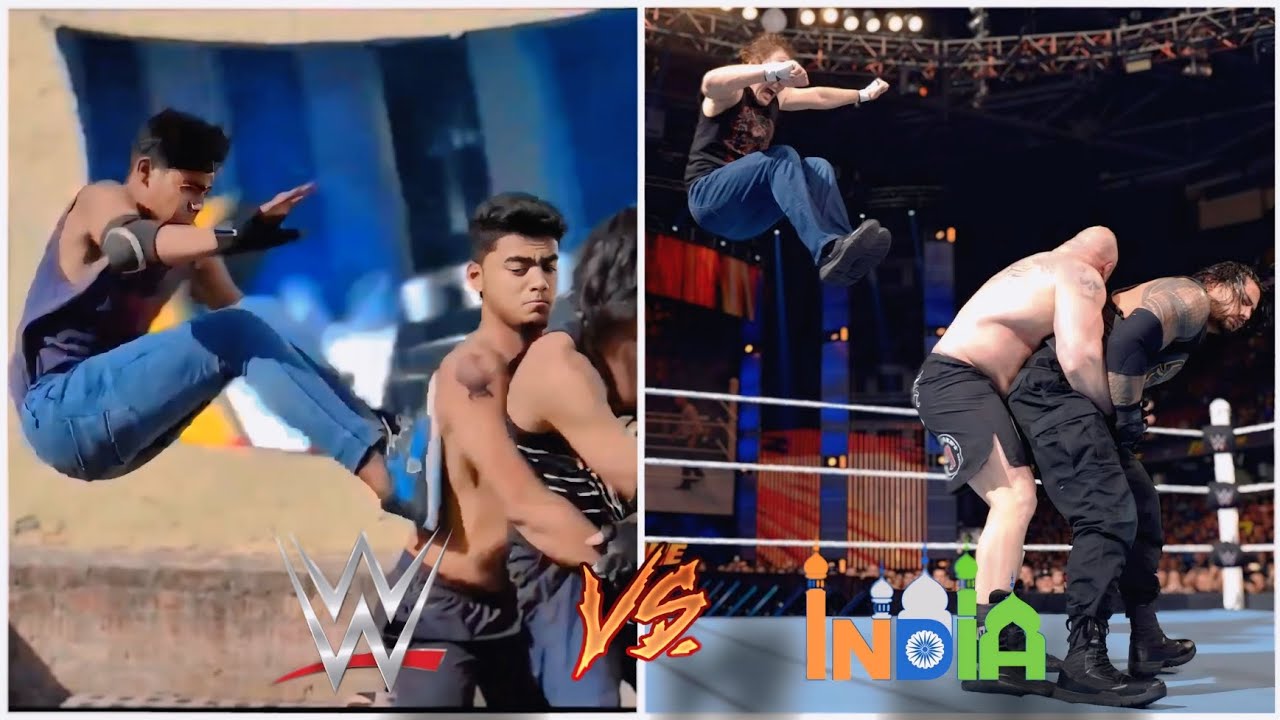 WWE против WWE Индия 🇮🇳: Роман Рейнс против Брока Леснара против Дина Амброуза. Полный матч.