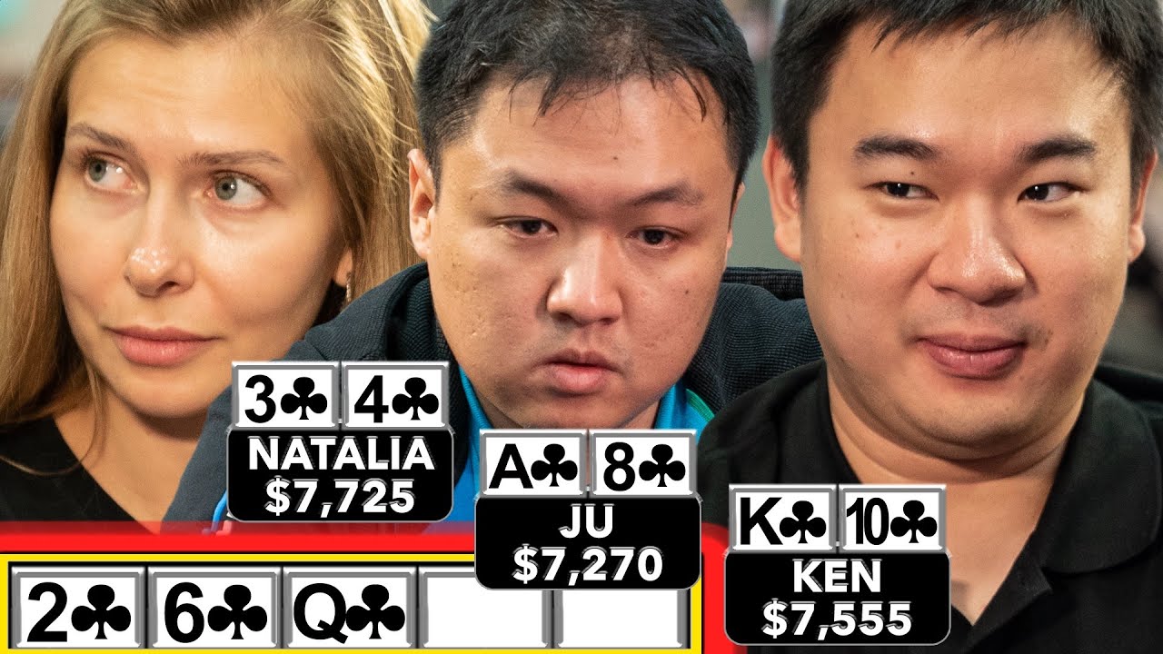 THREE PLAYERS FLOP A FLUSH! UNBELIEVABLE POKER HAND! ♠ Live at the Bike!