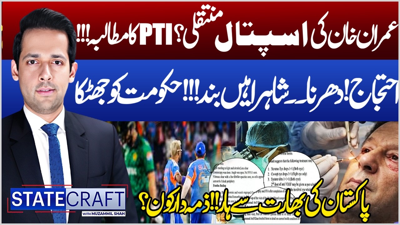 PTI Protests Escalate | Imran Khan Health Update | India Beats Pakistan in t20 WCup 2026 |Statecraft