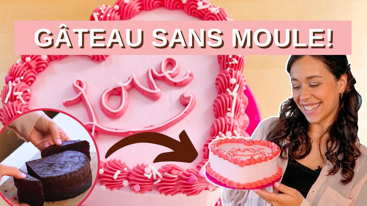 Gâteau Cœur Rapide et Facile pour la Saint-Valentin 💘 Pas de Moule Spécial!