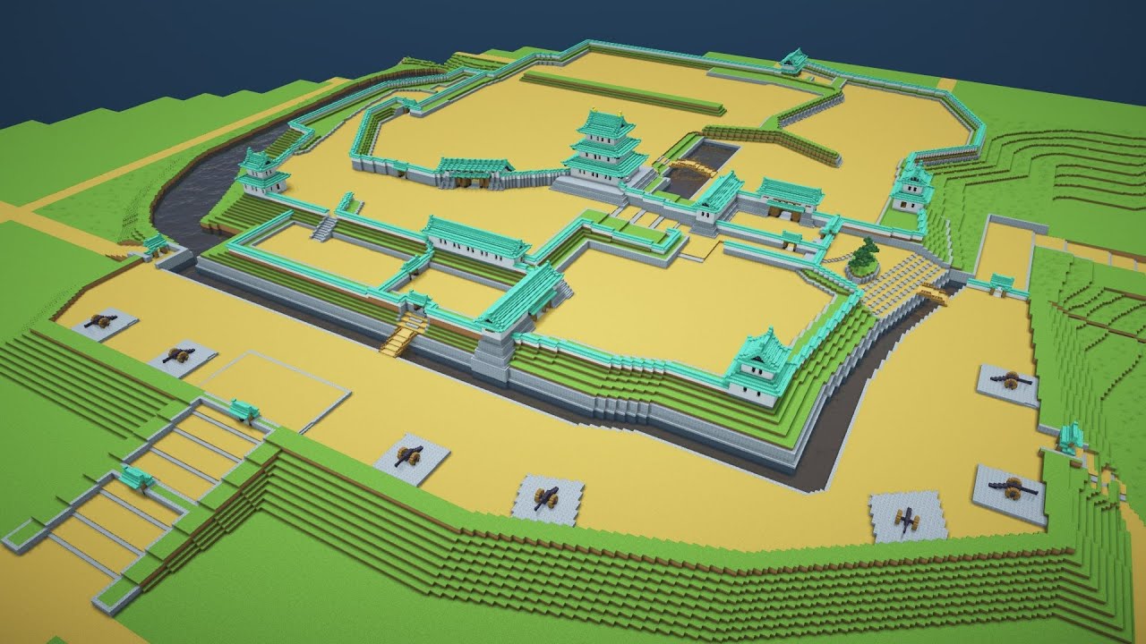 【Minecraft】日本で最後に作られた日本式城郭「松前城」Timelapse [マイクラ 建築] [Minecraft 城]