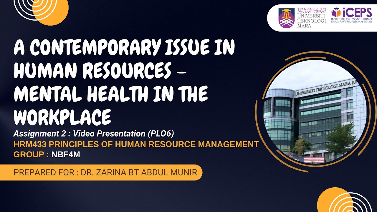 A Contemporary Issue in Human Resources – Mental Health in the Workplace