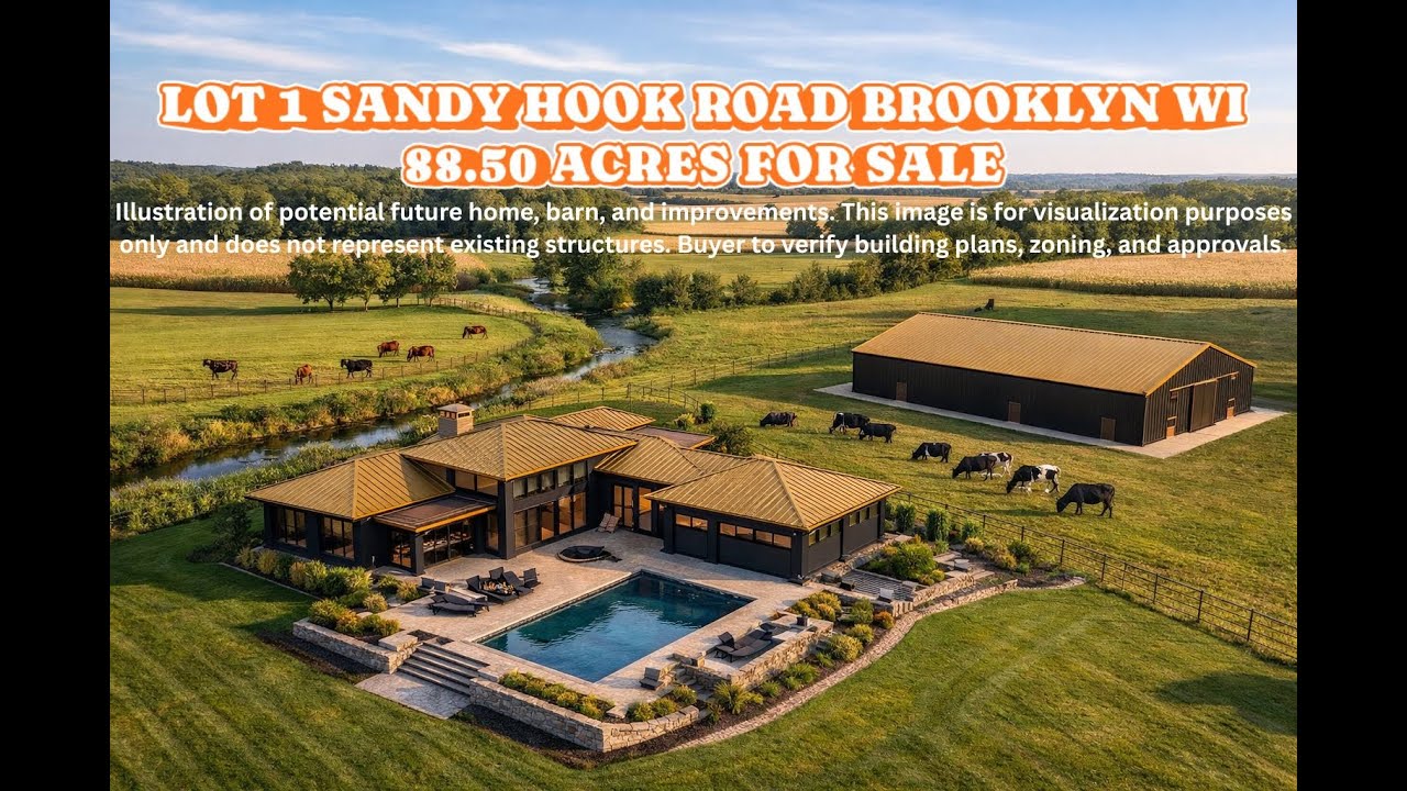 Wisconsin Land for Sale | Brooklyn | Lot 1 Sandy Hook Rd | Farm land | Crops & Stream | Build Site
