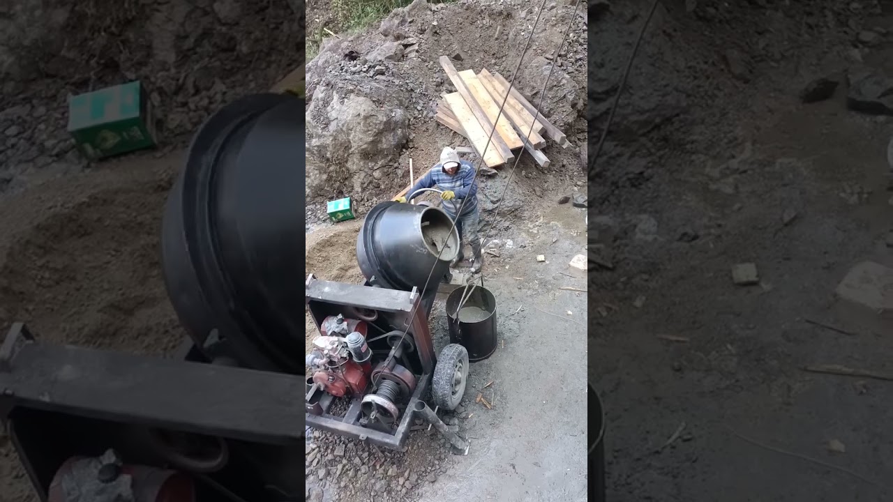 makina ile beton dökümü #çimento#harc#kum #çakıl#su#karışım