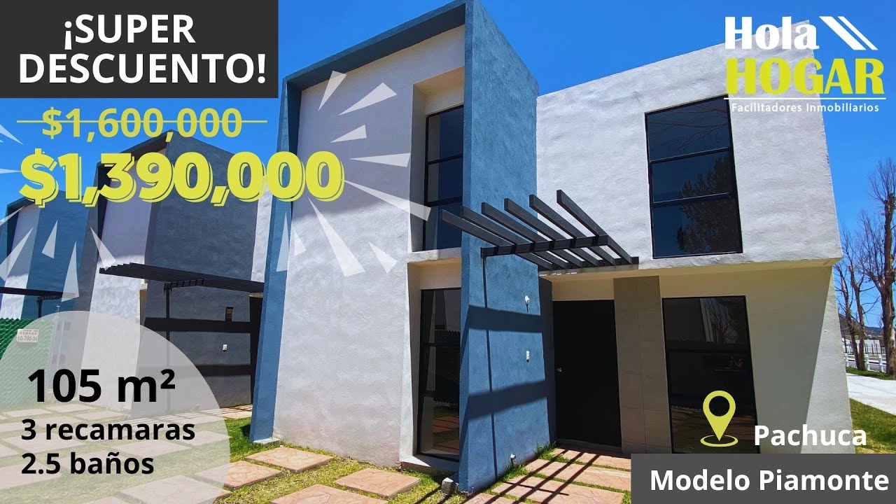¡APROVECHA EL DESCUENTO! 🏡Casas en venta en PACHUCA- 3 recamaras ✨$1,390,000 ✨