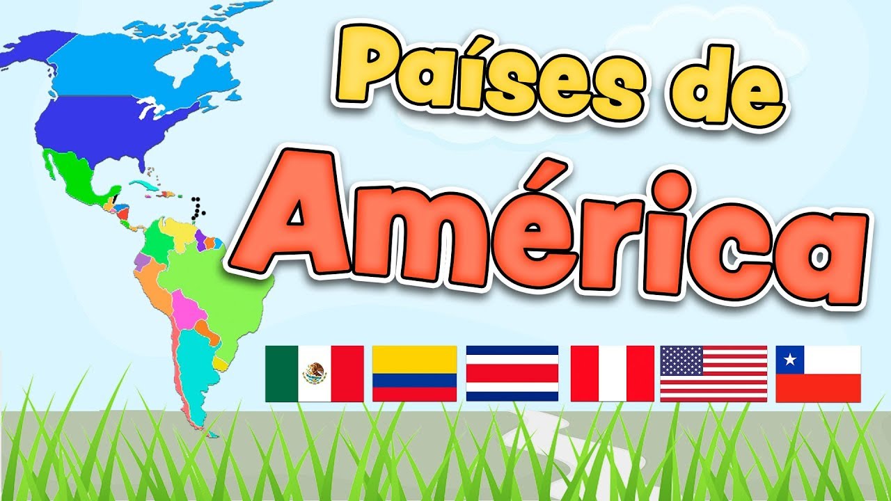 Países de América en español - Mapa, banderas y capitales para niños
