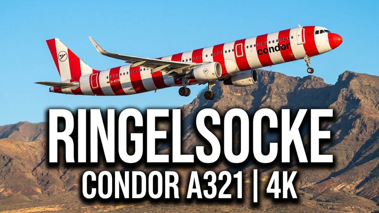 Start Flug Landung | Condor DE1519 | Rote Ringelsocke | Airbus A321 | Gran Canaria - Hamburg | 4K