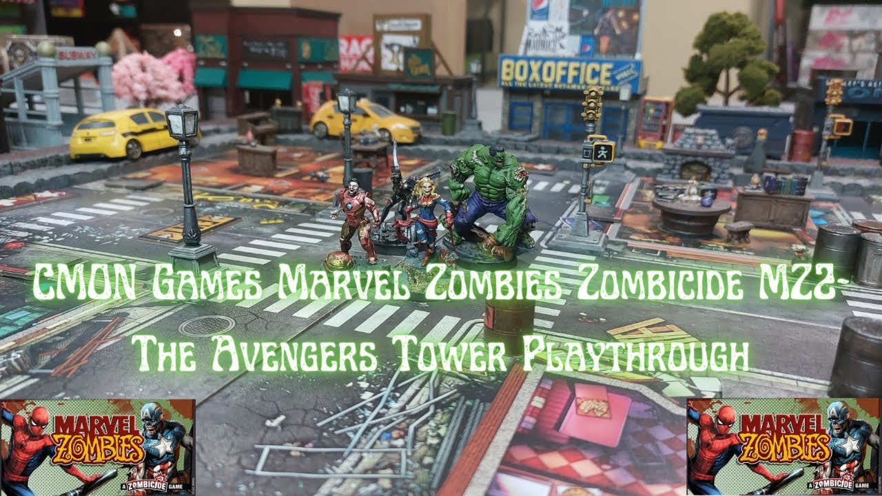 CMON Games Marvel Zombies Zombicide MZ2-The Avengers Tower Playthrough