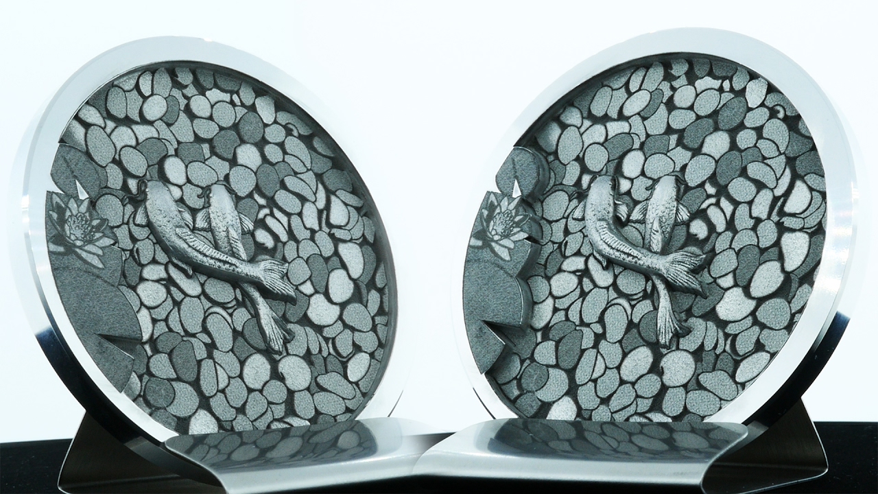 Deep 3D Engraving Aluminum – Koi Pond