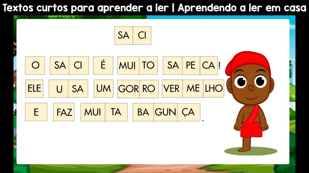 Praticar leitura com folclore| Textos curtos para aprender a ler | Aprendendo a ler em casa
