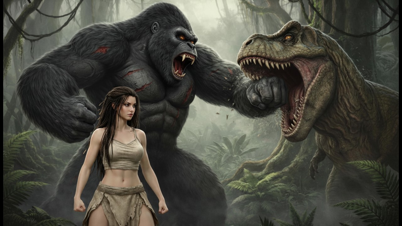 KING KONG: Saving Beauty from T-Rex - Prehistoric Battle