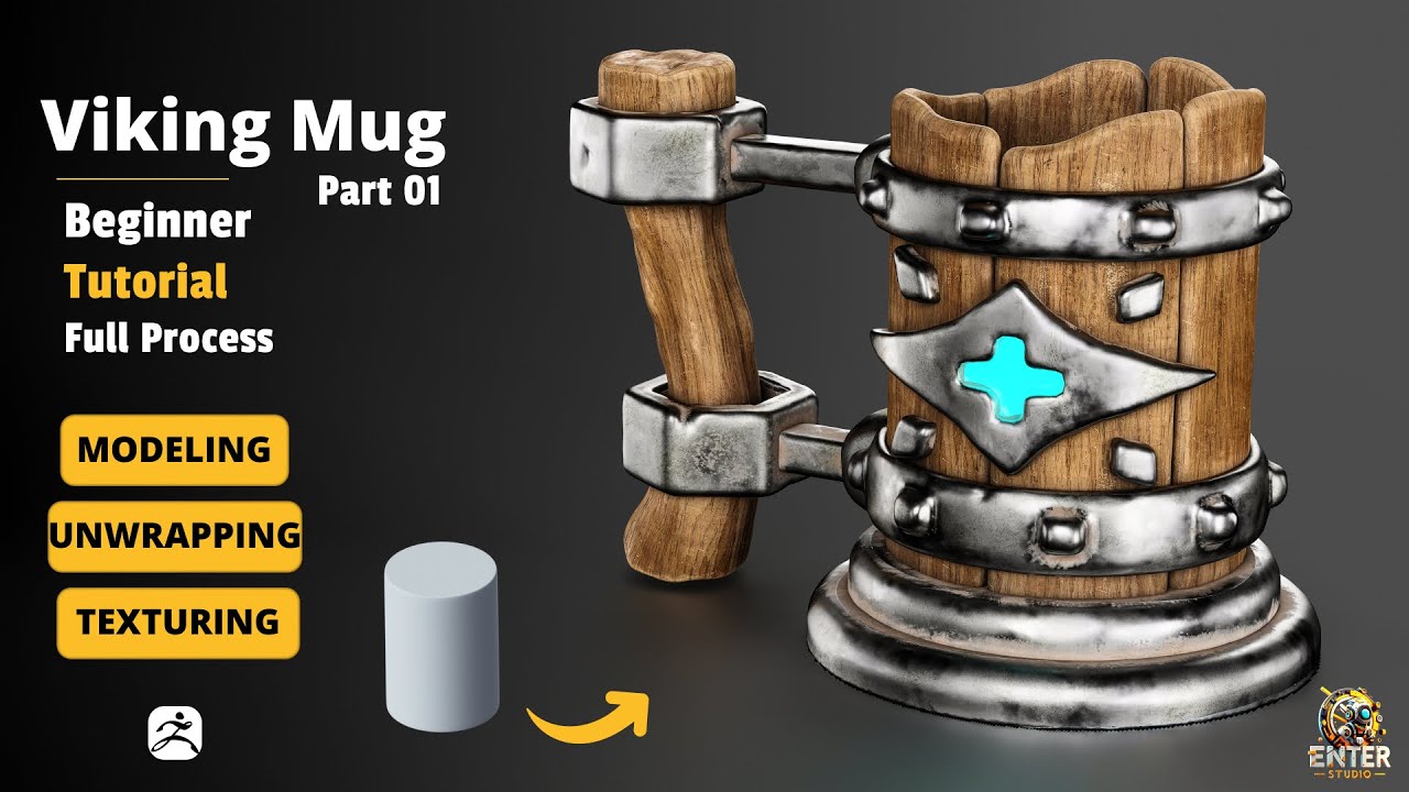 Viking Mug 3D Modeling in ZBrush | Beginner to Advanced Tutorial (Part 01)