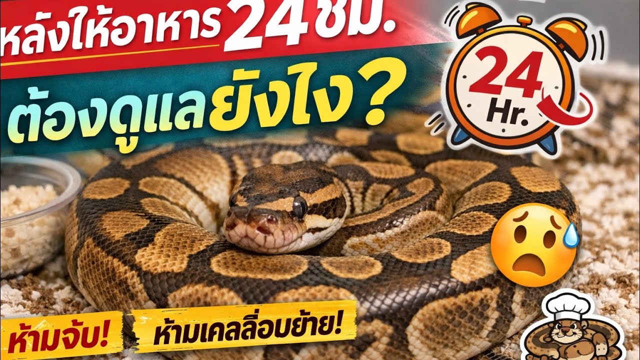 งูบอลหลังให้อาหาร 24 ชม. ต้องดูแลยังไง? มือใหม่ห้ามพลาด 🐍