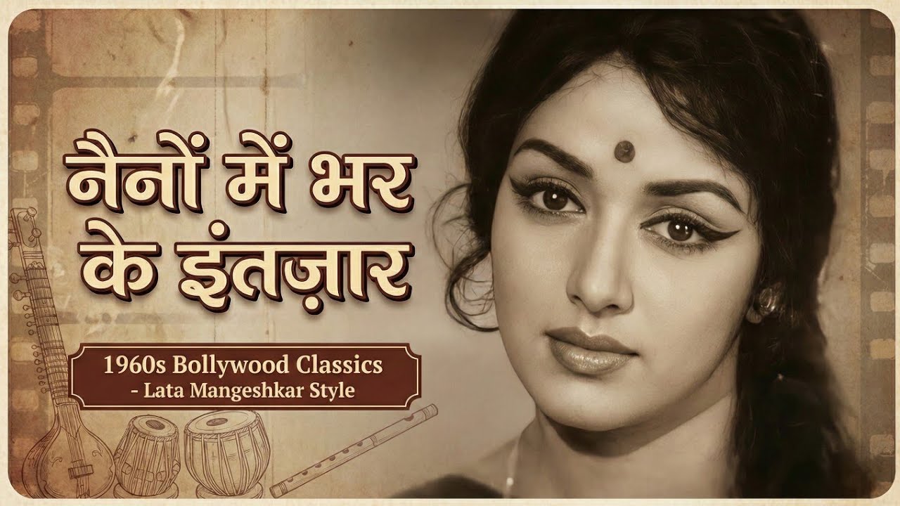 दिल को छू लेने वाला गीत: नैनों में भर के इंतज़ार | Sad Romantic 60s Song | Lata Mangeshkar Style 