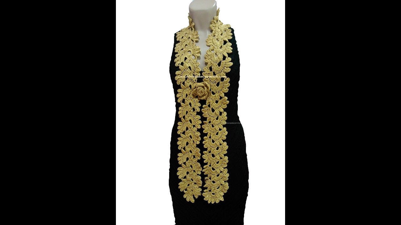 Bufanda Flores Crochet ganchillo