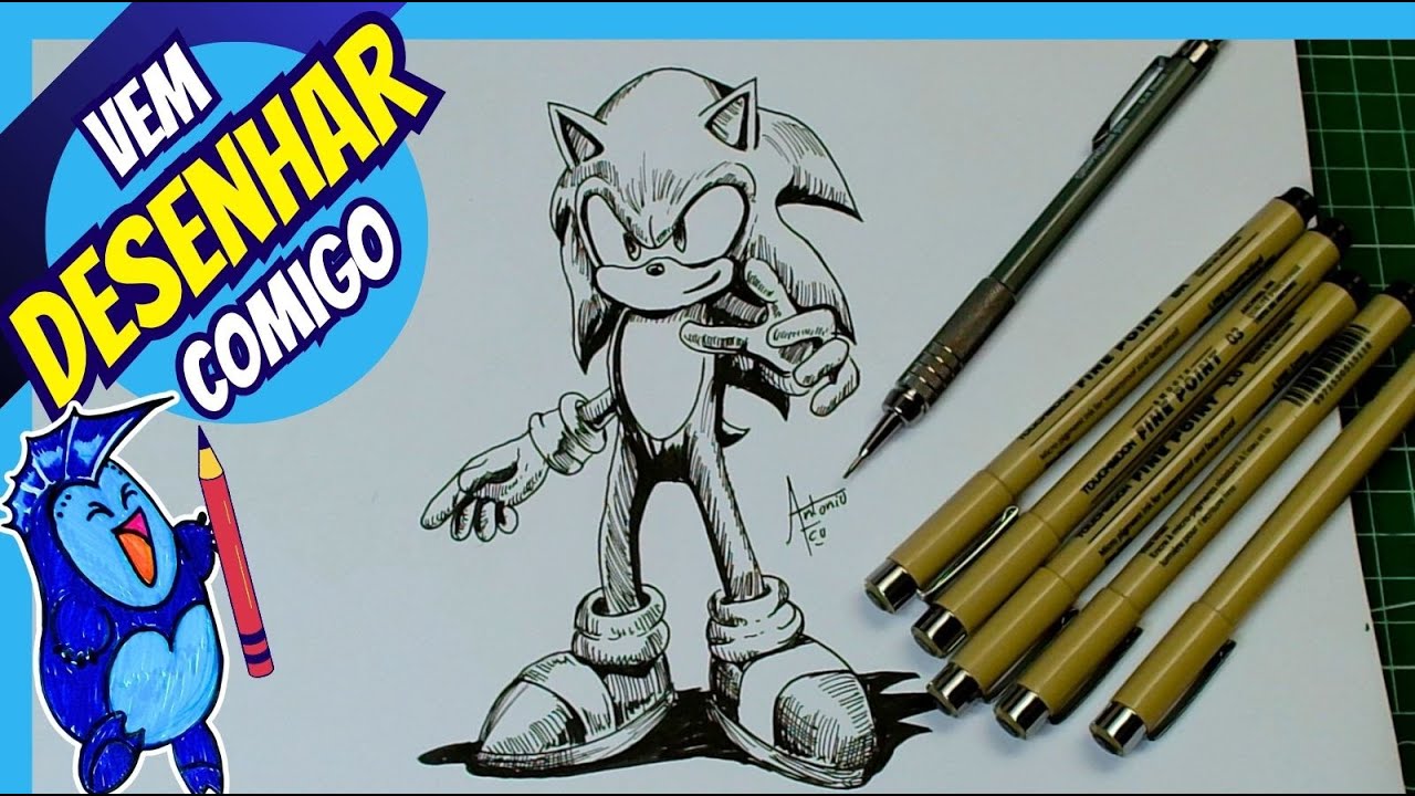 COMO DESENHAR O SONIC [Tutorial]
