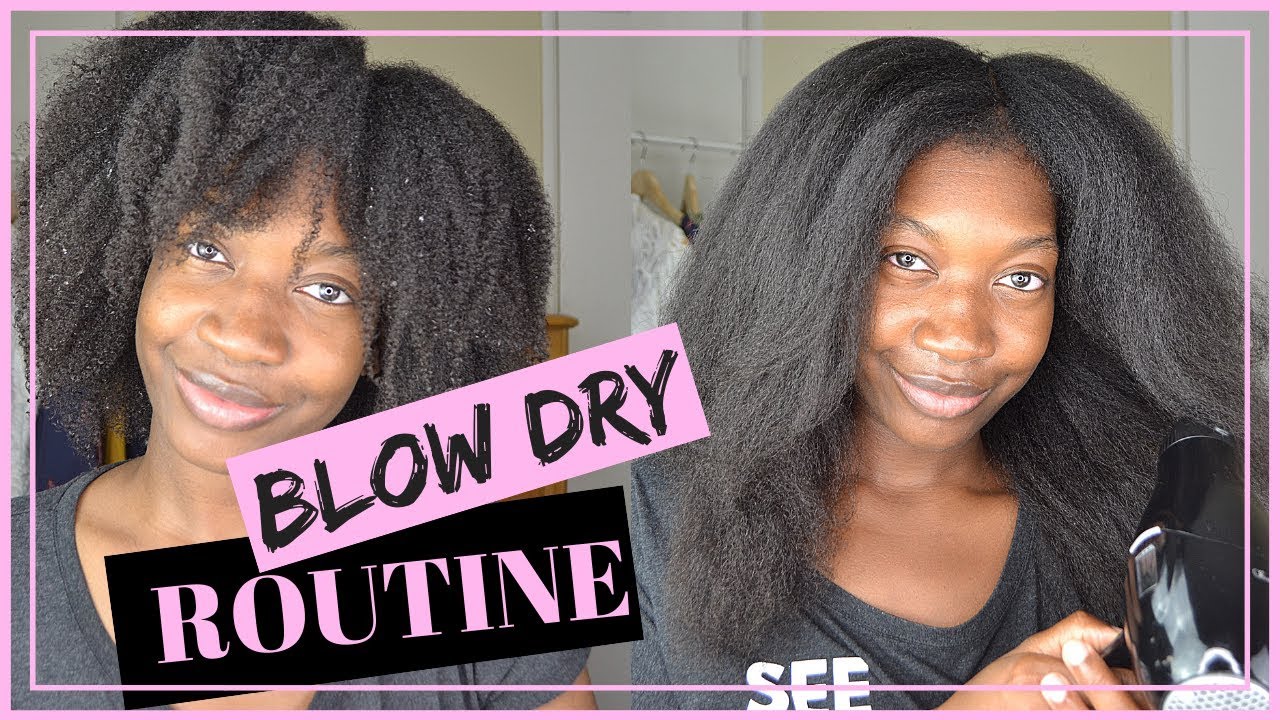 How to SAFELY blow dry 4B NATURALl hair | KINKY TO STRAIGHT HAIR