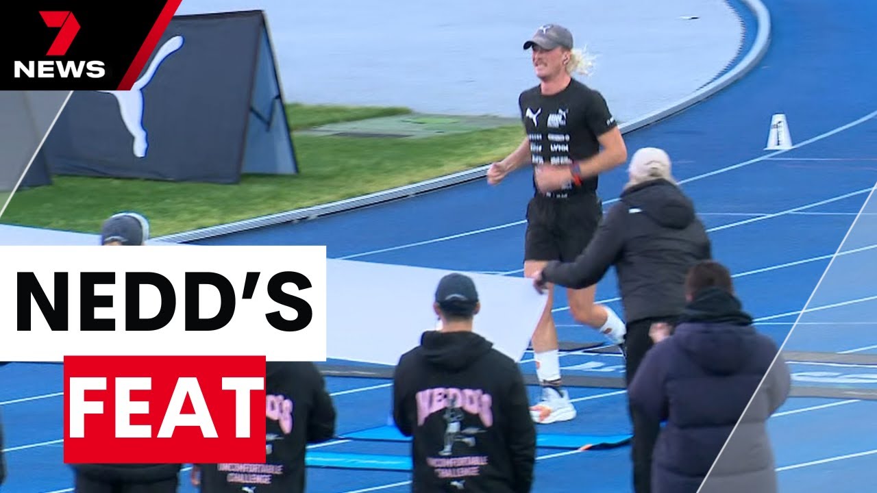 Nedd Brockmann finishes epic 1,600km run for Australia&rsquo;s homeless | 7NEWS
