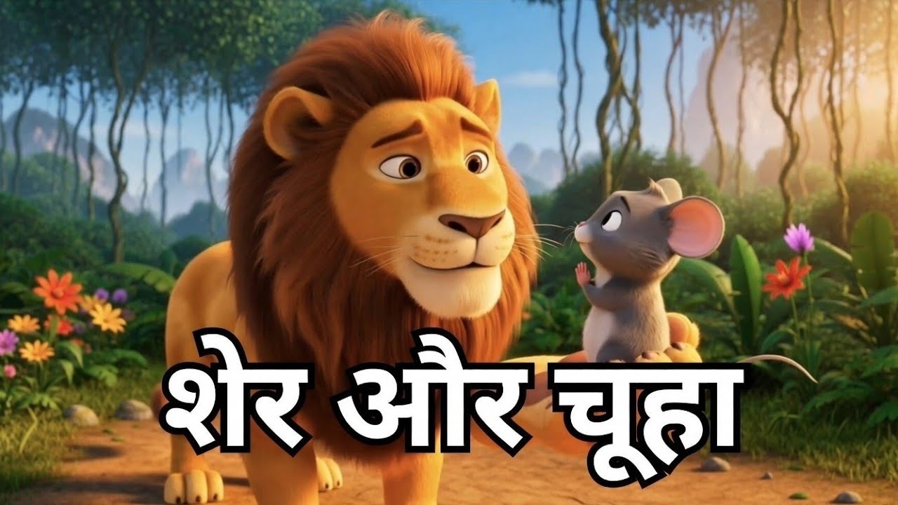 Sher aur Chuha | एक चूहे ने कैसे शेर की जान बचाई? #kidsvideo #kids #cartoon #ytviral #hindistories 