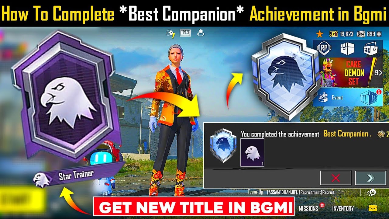 Get Easy Star Trainer Title In Bgmi | How To Complete (Best Companion) Achievement in Bgmi