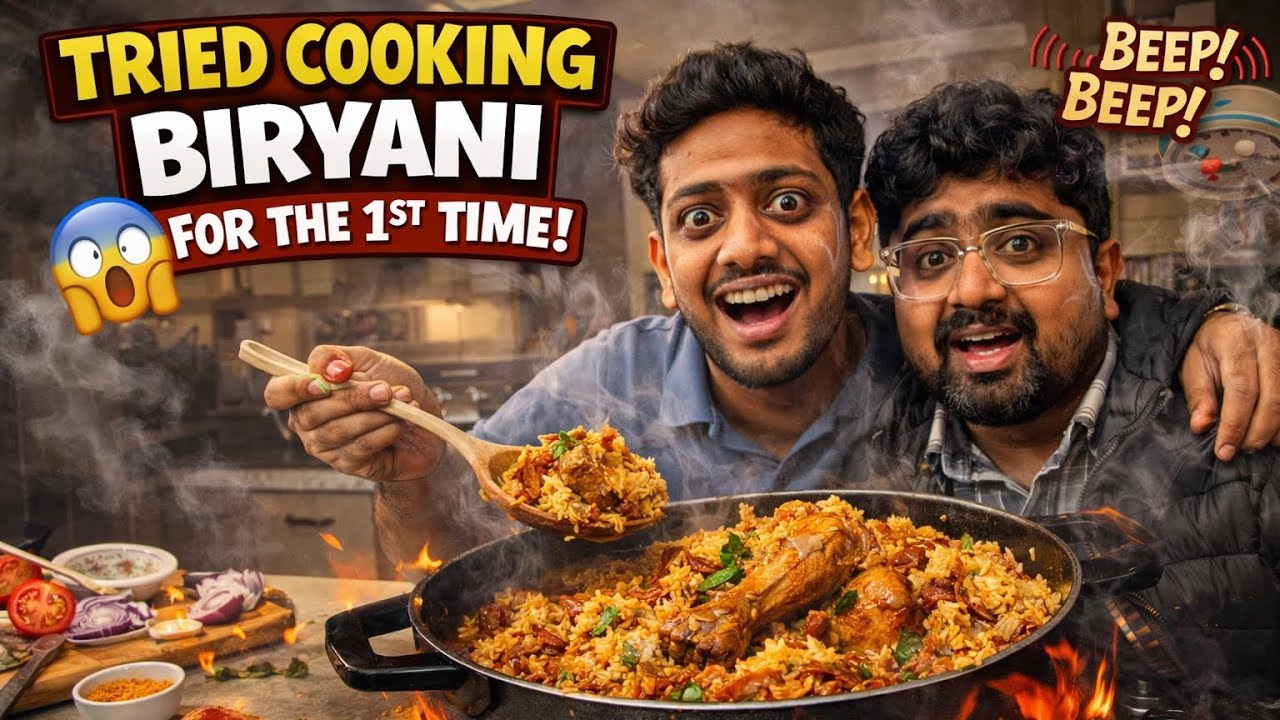 Cooking Biryani for the 1st time🍗 |@SampreethSGowda  #viral #cooking #trending #funny #sandalwood 