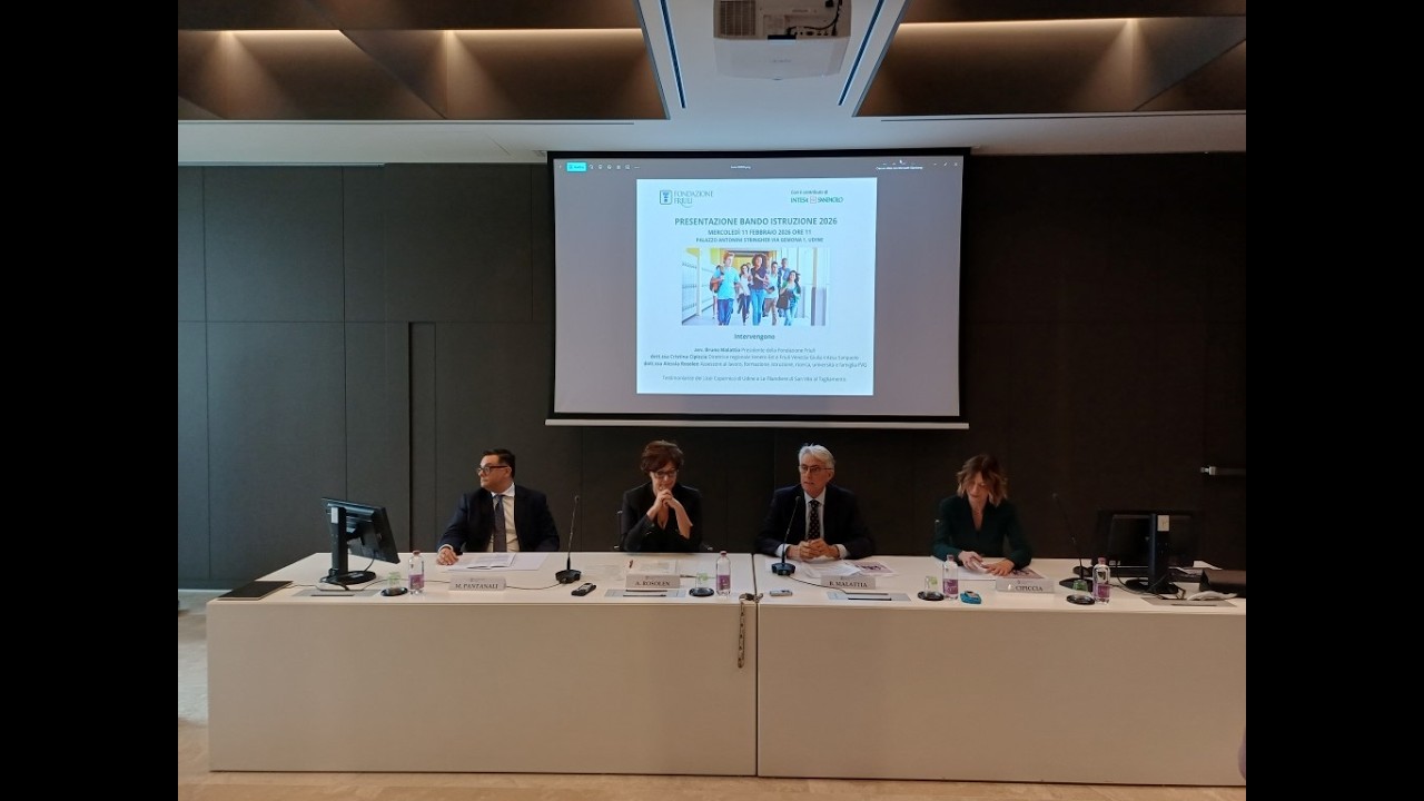 FONDAZIONE FRIULI, BANDO ISTRUZIONE 2026. RIPARTE IL SOSTEGNO ALLE SCUOLE