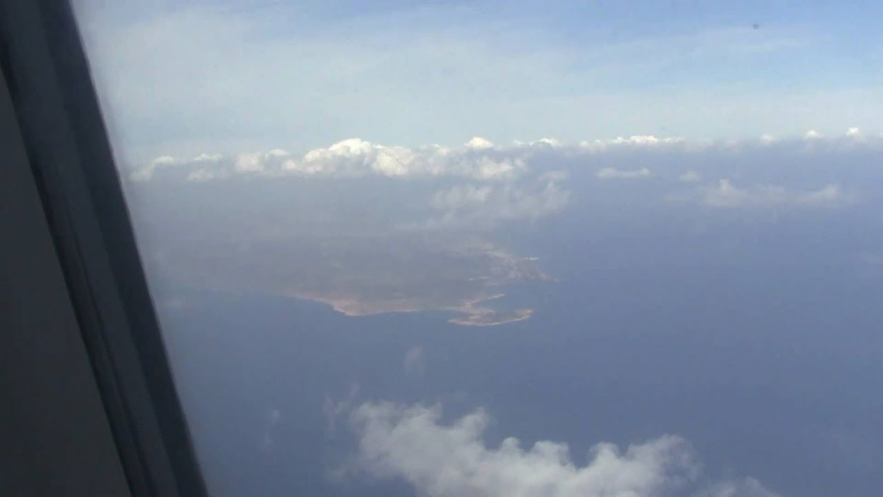Landing at new Larnaca airport Cyprus