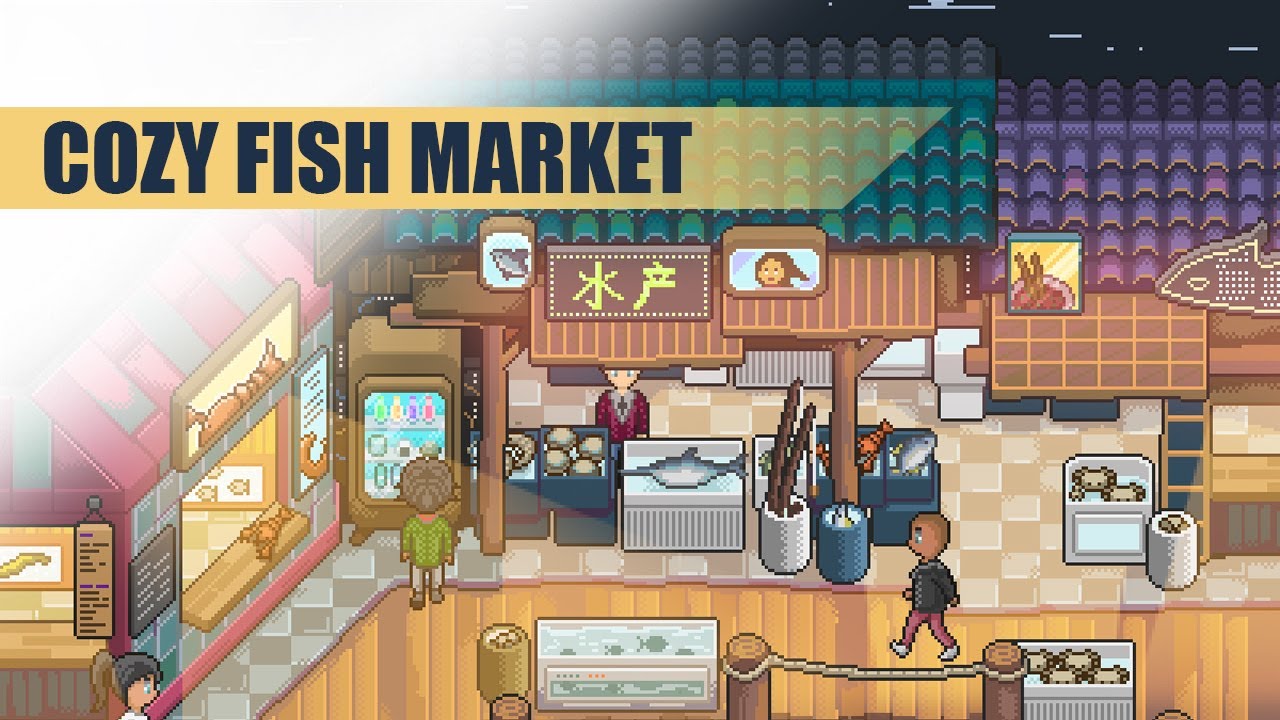 Cozy Fish Market - Pixel Art Timelapse with Lofi Beats