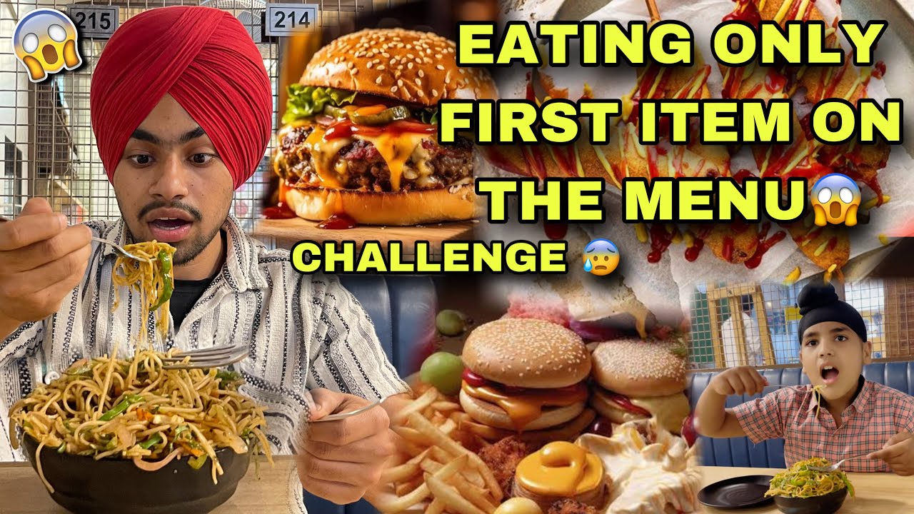 EATING FIRST ITEM ON THE MENU😱CHALLENGE WITH BROTHER😍GONE WRONG HOGYA