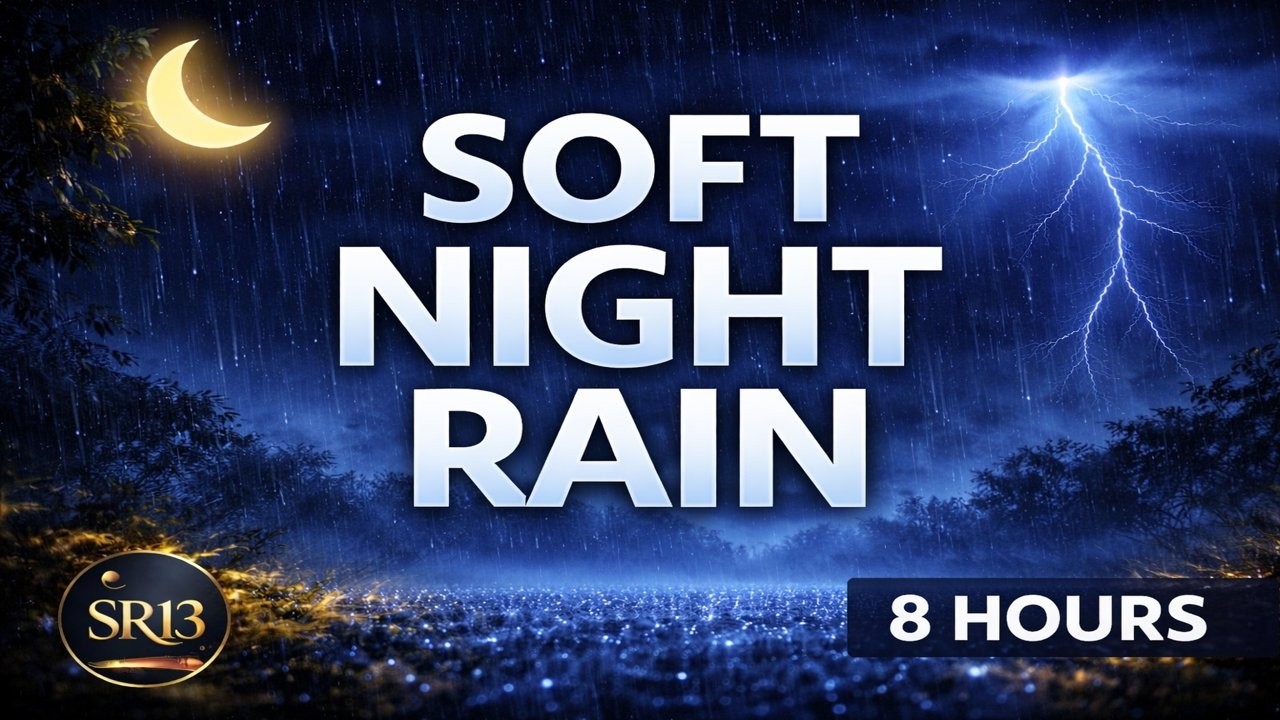 Soft Night Rain – 8 Hours for Deep Sleep 🌙 | Gentle Thunder