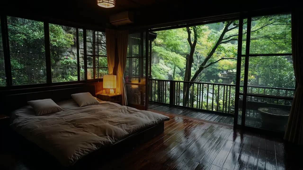3 Hours Gentle Rain & Calm Music 🌧️ Deep Relaxation & Better Sleep