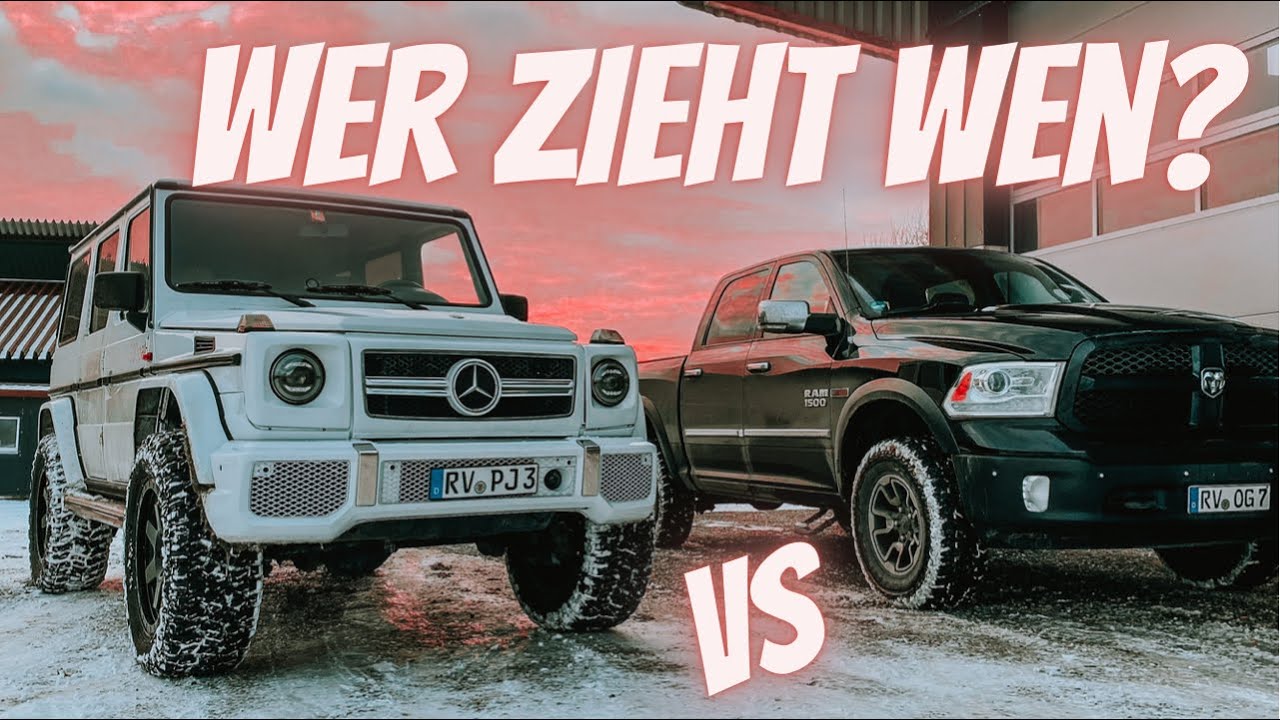 Mercedes G Klasse gegen Dodge RAM | Tauziehen | 100PS gegen 300PS!