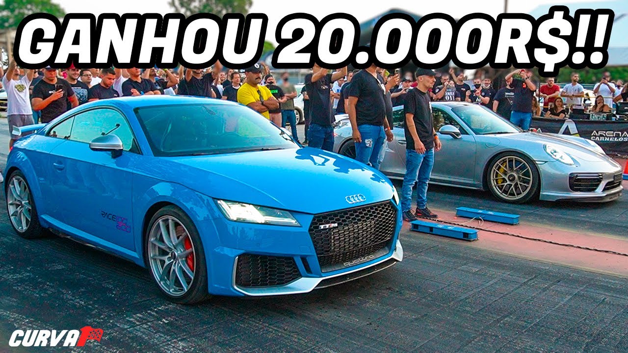 RACHA VALENDO 20 MIL REAIS! PORSCHE MIL CAVALOS VS AUDI DE 6s