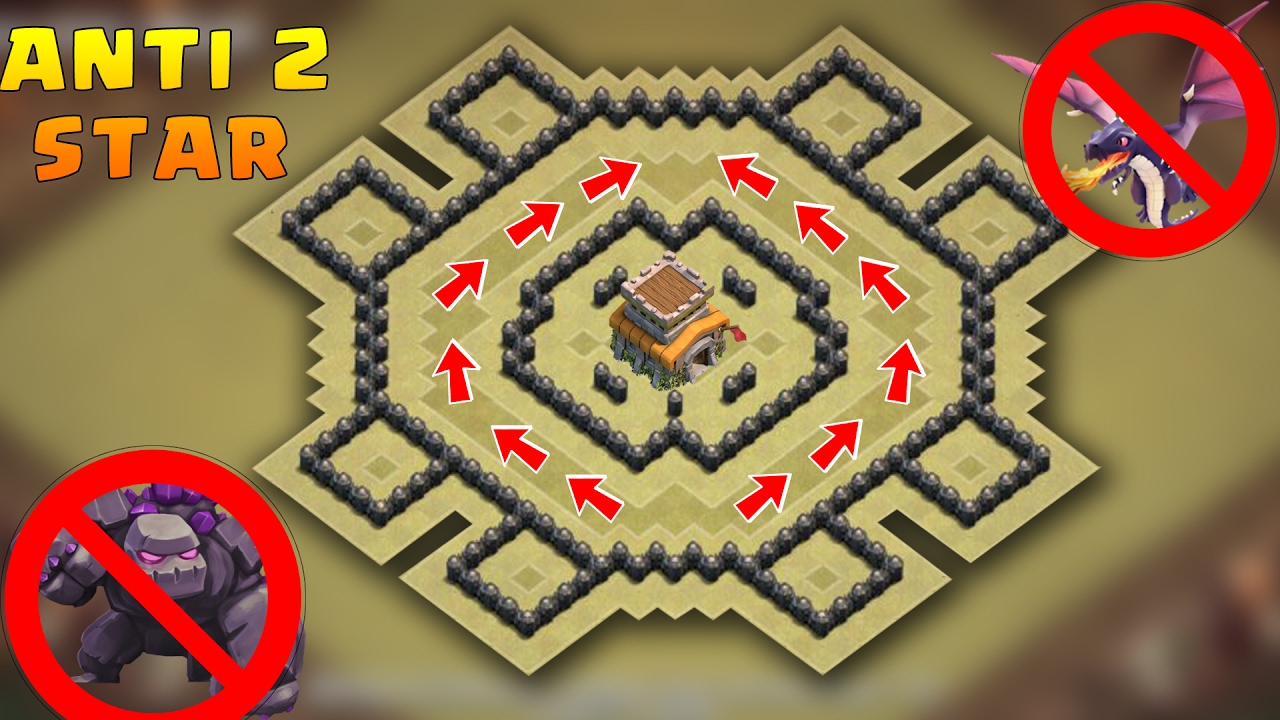 Town Hall 8 Anti 2 stars War Base 2017 With Proof | CoC Best TH8 War Base 