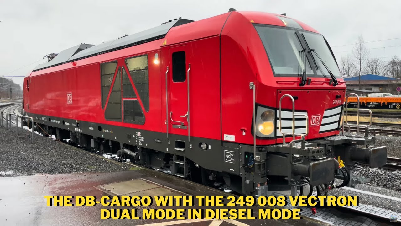 The DB-Cargo with the 249 008 vectron dual mode in diesel mode