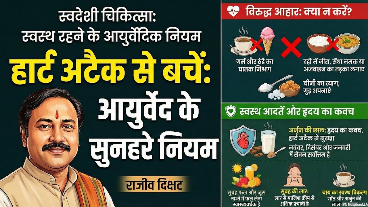 स्वदेशी चिकित्सा part 9 राजीव दीक्षित: स्वस्थ जीवन हेतु स्वदेशी चिकित्सा सूत्र heart attack से बचें 