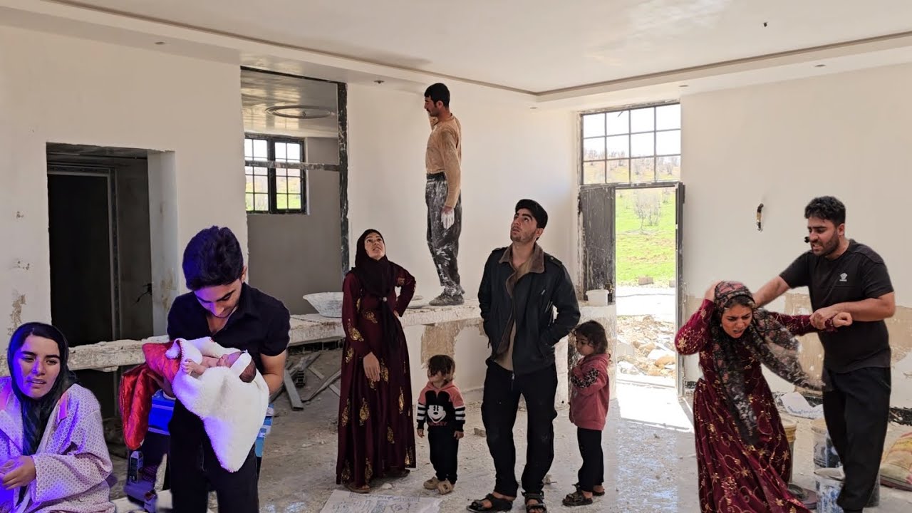 Finishing the plastering of Ayas's house and worrying about his twins ( Kohrig family)