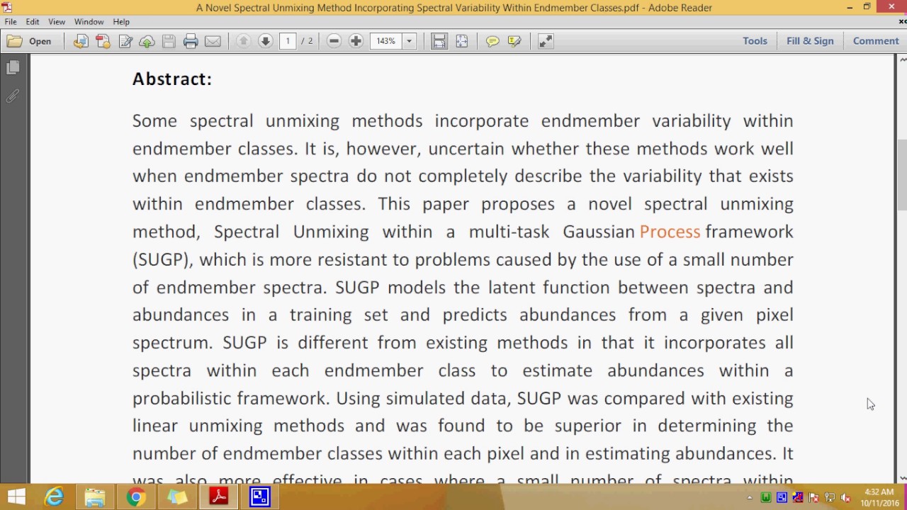 A Novel Spectral Unmixing Method Incorporating Spectral Variability Within Endmember Classes