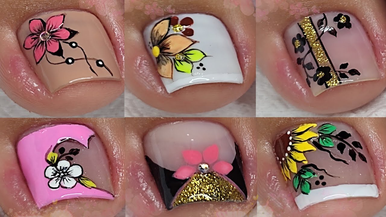 MODELOS DE UÑAS  HERMOSAS PARA DECORAR TUS PIES 🦶🏼 🦶🏼 💅😍🌺