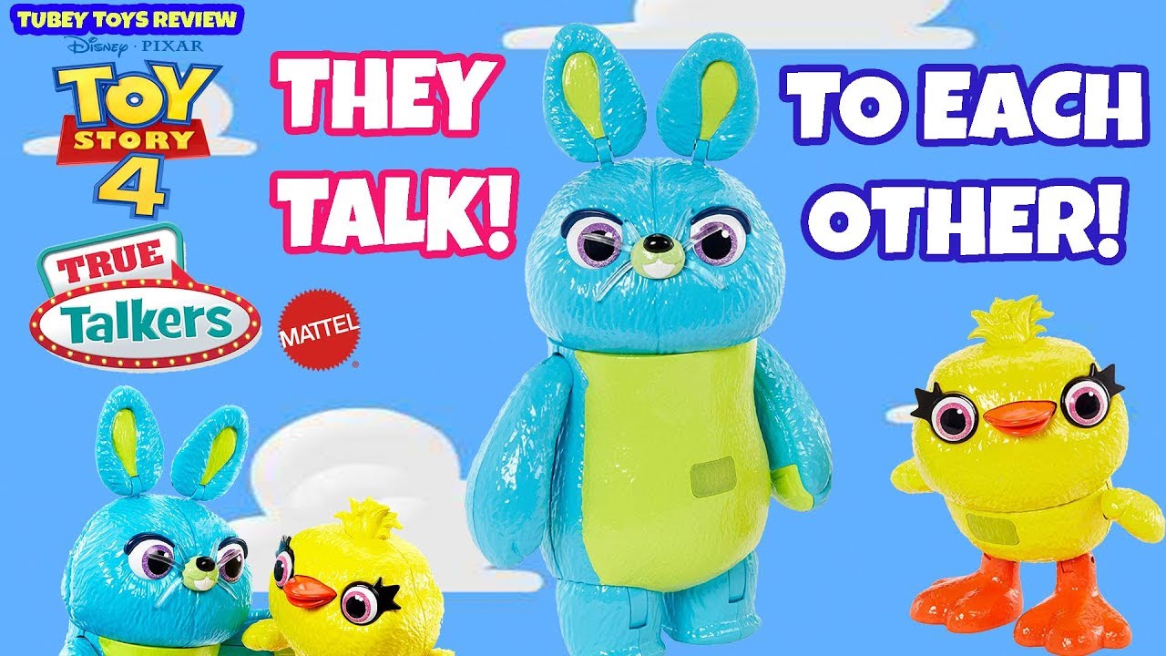 New Toy Story 4 Bunny and Ducky True Talkers Interactive Talking Poseable Figures Tubey Toys Review