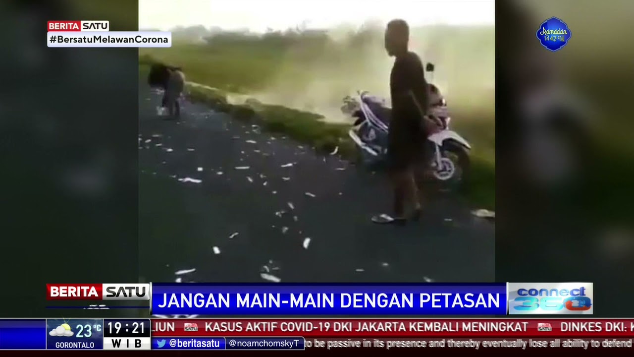 Video Viral Petasan Meledak dengan Sendirinya di Atas Sepeda Motor