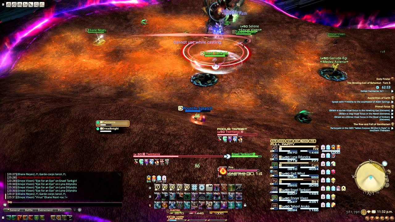 FFXIV : ARR - The Blinding Coil of Bahamut - Twintania Turn 5 (black mage PoV) By EG
