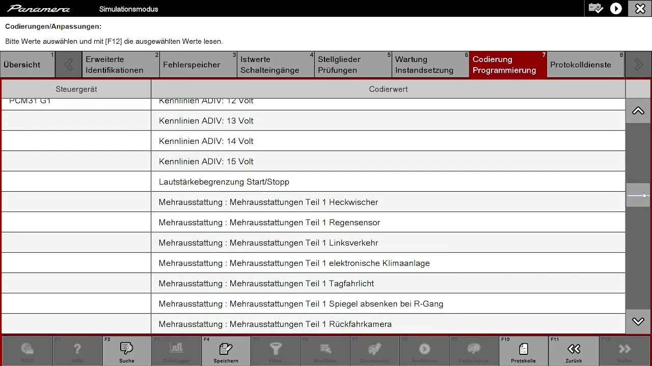 Porsche Diagnose Chrono Stoppuhr  am Steuergerät anmelden