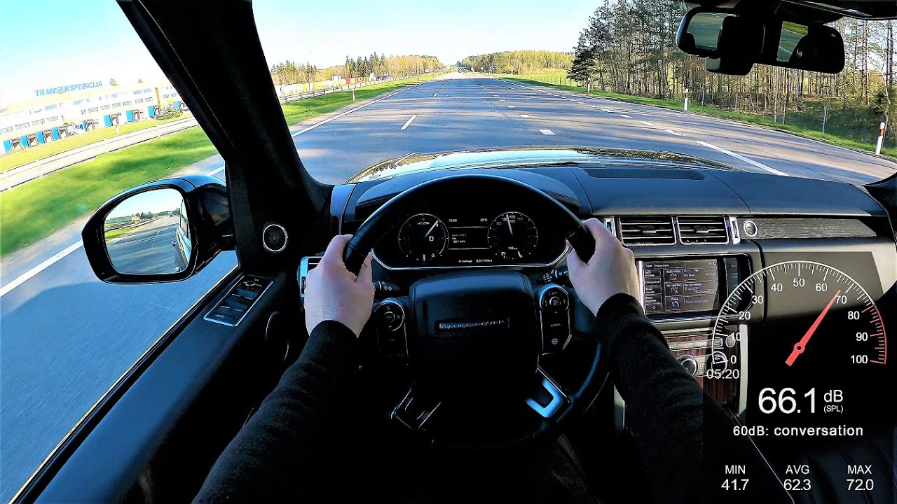 Range Rover Vogue 3.0l 258HP - Highway POV Test Drive - Cabin dB noise level test - Fuel consumption