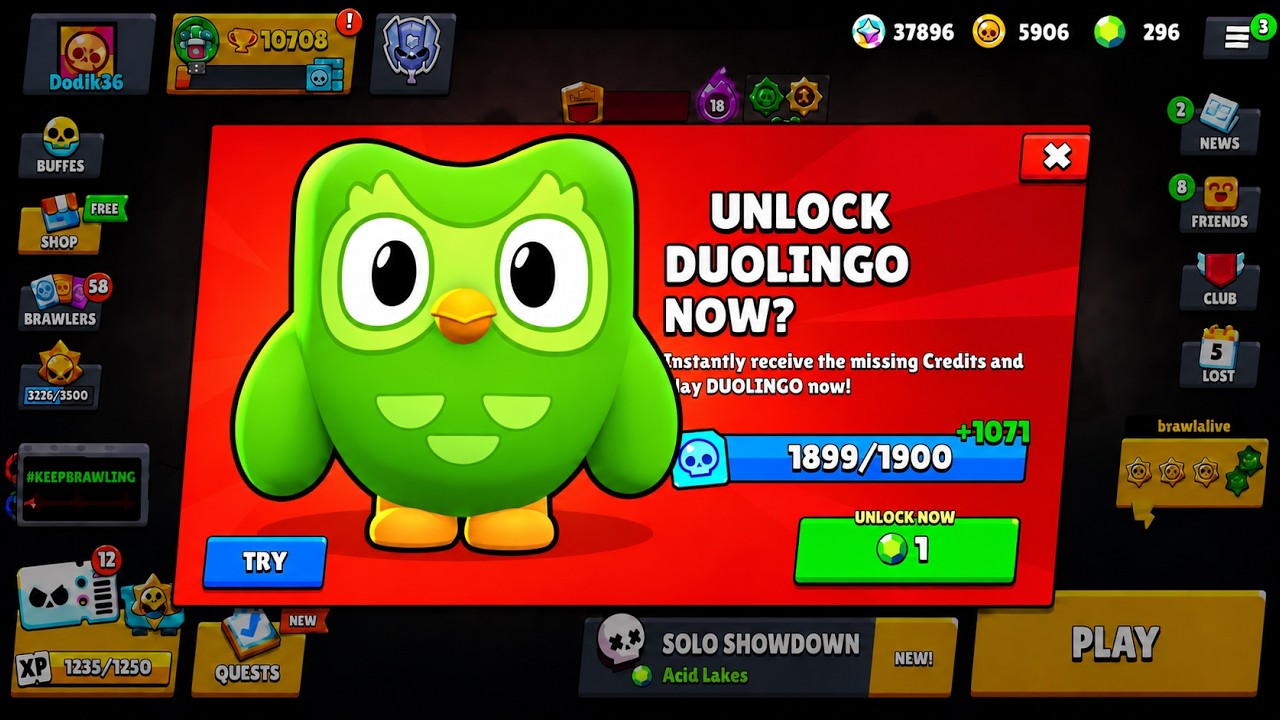 DUOLINGO БЫЛ В 1 ШАГЕ ОТ ПОРАЖЕНИЯ! 🔥 НОВОЕ ОБНОВЛЕНИЕ BRAWL STARS😱