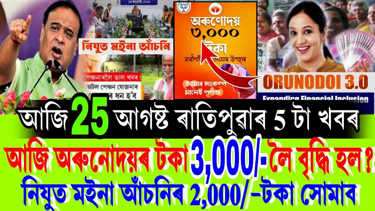 আজি অৰুনোদয় আঁচনিৰ 3,000/-টকাৰ বৃহৎ ঘোষণা // Nijut Moina Asoni Apply // 19 August 2026 // Shopping
