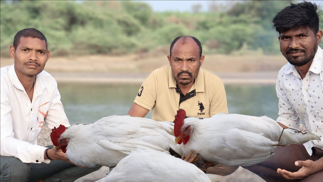 😲आज तो मजा आ गया! 🌊नदी के बीचो-बीच बनाई लजीज बिरयानी​🤤Chicken Biryani by the River#happyvillagelife