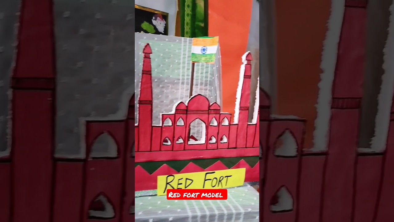 DIY Red Fort #shorts #youtubeshorts #short #redfort #flag #republicday