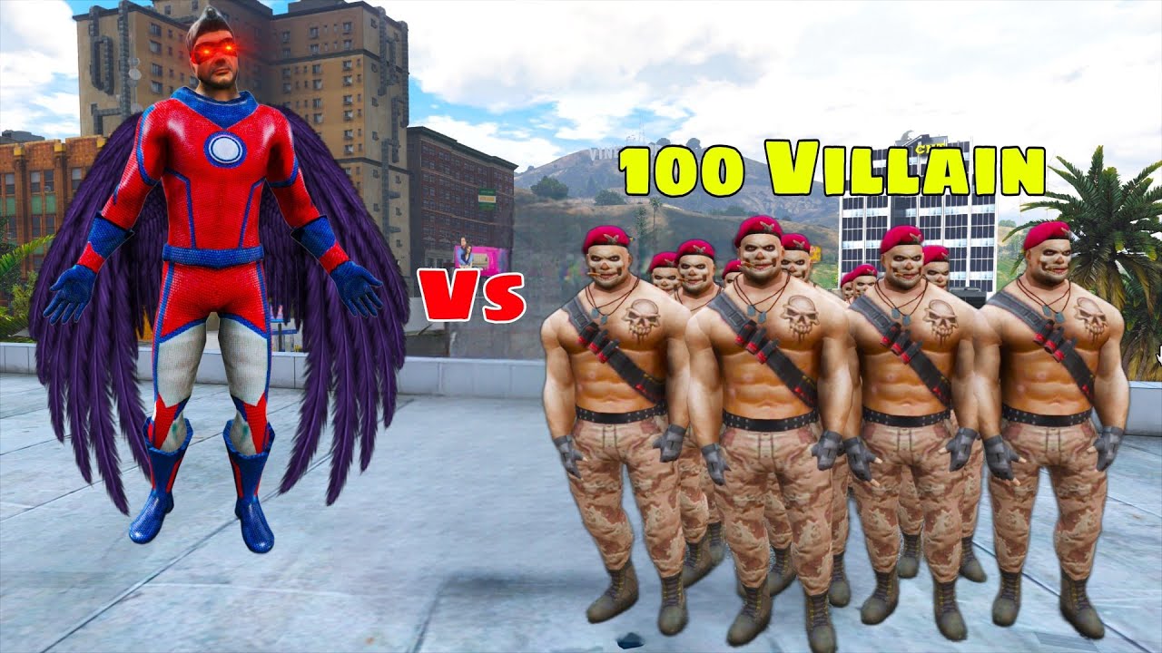 Superhero Vs 100 Dangerous Villain in Gta V | Rope Hero Vice Town | Rope Hero New Game Gta V